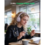 TALIX H30 Adaptive ANC Wireless Headphones Over Ear,Active Noise Cancellation with Multiple Modes,Purple