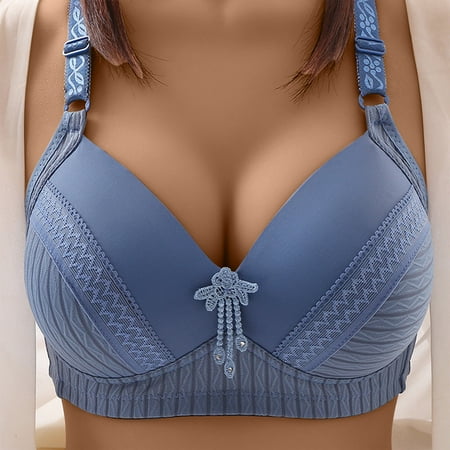 Ndbuld Bras for Women No Underwire Plus Size Strapless Bra Bra without Rims Thin Breast Receiving Underwear Sagging Bra Underwear Comfy Bra Savings Up to 30% off SBlue
