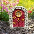 thumbnail image 3 of ICERUN 2Pcs Garden Statues,Wooden Fairy Tale Doorway Fairy Garden Accessories,Playful Accents Outdoor Decorations for Yard,Style4, 3 of 7