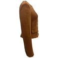 thumbnail image 5 of DuoJiaJ Womens Festival Jacket, Elegant Round Neck Short Coat for Party Wear Brown S, 5 of 6