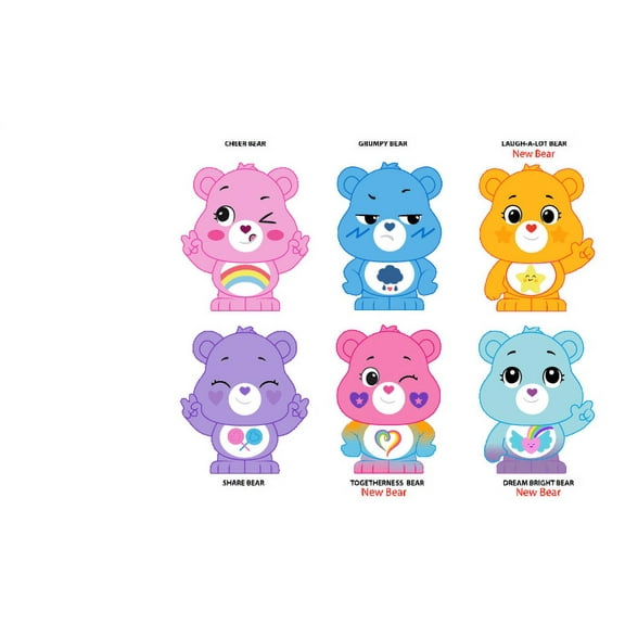 Care Bears Mash'ems Series 3, Action Figures, Random Figure, 2.5"