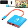 thumbnail image 1 of USB C to HDMI Adapter for Switch 2, Dock 3 in 1 TV Switch Adapter with 4K HDMI Cable, 100W Type C Charging, Compatible with Switch 2, N Switch, Steam Deck, Smartphones, PC, 1 of 7