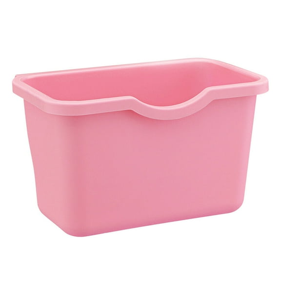 KALLORY 1Pack Pink Plastic Trash Can Deskside Trash Organizer Multifunctional Garbage