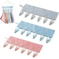 thumbnail image 5 of OIUR Folding Clothes Hanger Clips Towel Drying Rack Strong Load-bearing Fastener Tape Design Sock Underwear Hanger with 6 Clips, 5 of 7