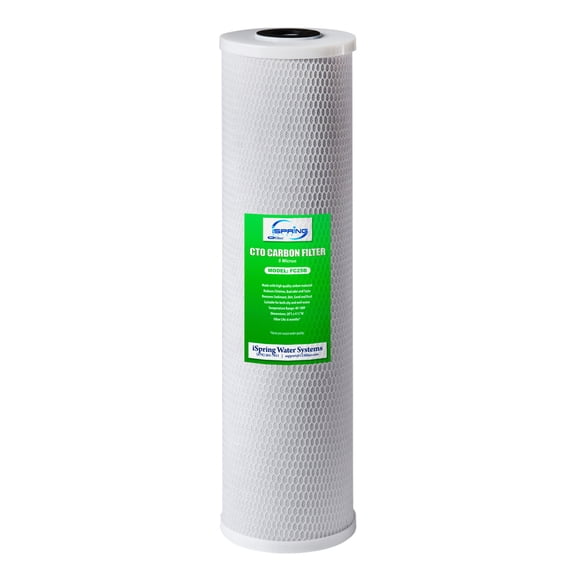 iSpring Whole House Water Filter Cartridge, Carbon Water Filter, 20” x 4.5”, Model: FC25B