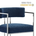 thumbnail image 5 of Counter Stool Chair, Silver Navy Blue, Fabric, Metal, Bar Pub Cafe Bistro Dining Kitchen Hospitality Restaurant, Modern Contemporary, HB37851, 5 of 10