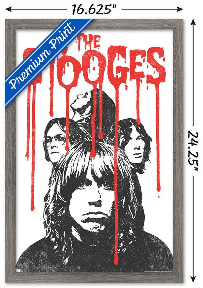 The Stooges - Bleeding Logo Wall Poster, 14.725" x 22.375", Framed