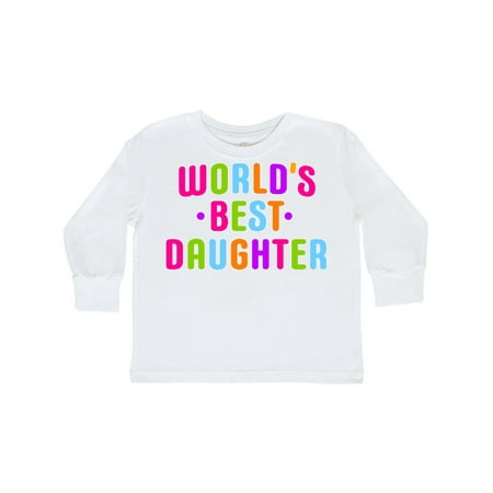 

Inktastic Worlds Best Daughter Gift Toddler Toddler Girl Long Sleeve T-Shirt