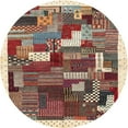 thumbnail image 1 of Ahgly Company Indoor Round Contemporary Brown Red Abstract Area Rugs, 6' Round, 1 of 6