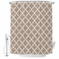 thumbnail image 2 of Modern Beige Geometric Waterproof Fabric Shower Curtain,Abstract Art Morocco Aesthetic Waterproof Fabric Shower Curtain for Bathroom Curtains Bathtubs Shower Curtains with 12 Hooks Extra Long 72x84, 2 of 8