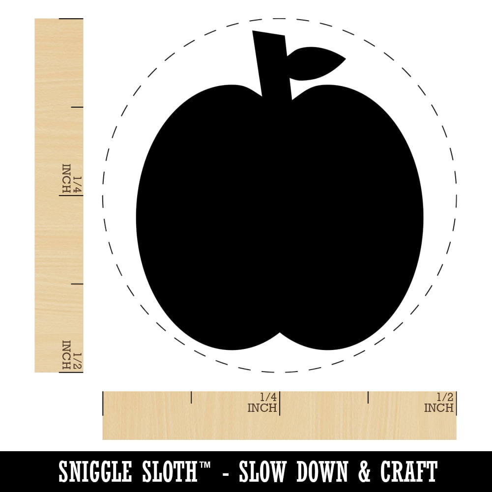 Apple Fruit Self-Inking Rubber Stamp Ink Stamper - Dry Pad (No Ink) - Mini 1/2 Inch