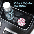 thumbnail image 4 of 2 posavasos con estampado retro para coche, flores en blanco MFZFUKR CPB-DE-LYY1174-3, 4 of 5