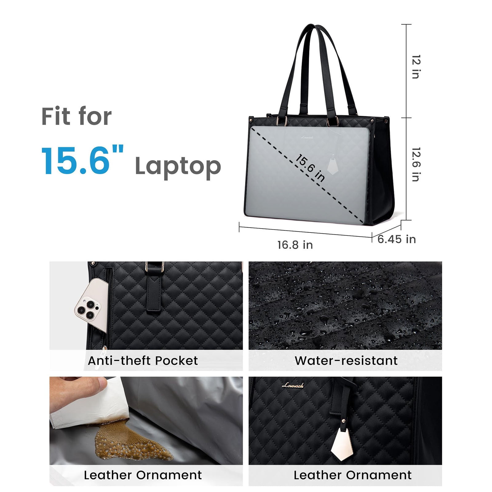 CCMAOLU Lunch Tote Bag for Women, Ultimate 2 in 1 Tote Bag Lunch Bag Combo, Work Bag with Lunch Compartment