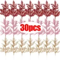 thumbnail image 2 of Ramas de hojas de pino artificiales, plantas falsas de oro y plata para Navidad, guirnalda con purpurina, adorno para árbol de Navidad, decoración para el hogar y la habitación, 2 of 5