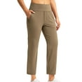 thumbnail image 2 of CFLVAEK Workout Capris for Women with Pockets High Waisted Stretch Pants Loose Fitting Wide Leg Yoga Capri Pants Solid Color Casual Pant Khaki S, 2 of 8