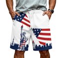 thumbnail image 5 of JULMCOMO 4th of July Men's Shorts Drawstring Patriotic Loose Stars Stripes Summer Shorts for 1776 with Pockets Pink 2XL, 5 of 6