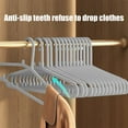thumbnail image 6 of Miogawg 10 Pack Plastic Hangers, Heavy Duty Dry Wet Clothes Hangers With Non-Slip Design, Space Saving, 360°Swivel Hook For Bedroom Closet, Shirts, Pants, 6 of 7