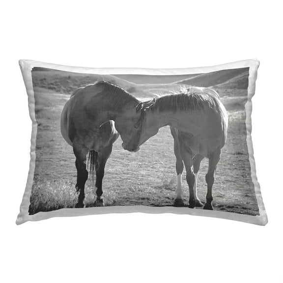 Stupell Industries Hugging Horses Landscape Decorative Printed Throw Pillow, 14 x 20