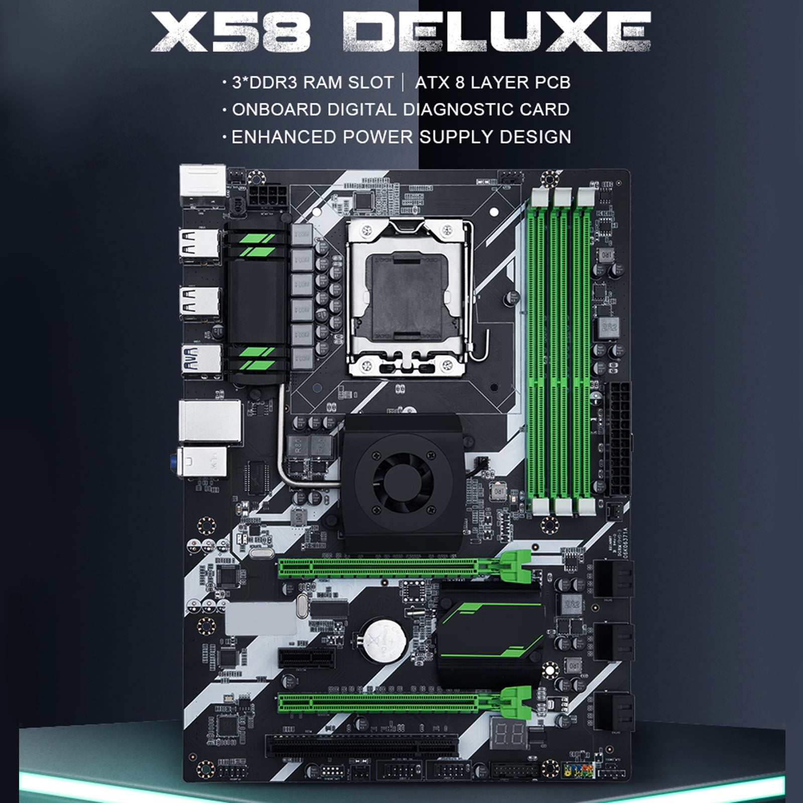 HUANANZHI X58 DELUXE Motherboard For Intel LGA1366 DDR3 1066 1333MHz 48GB SATA2 Walmart