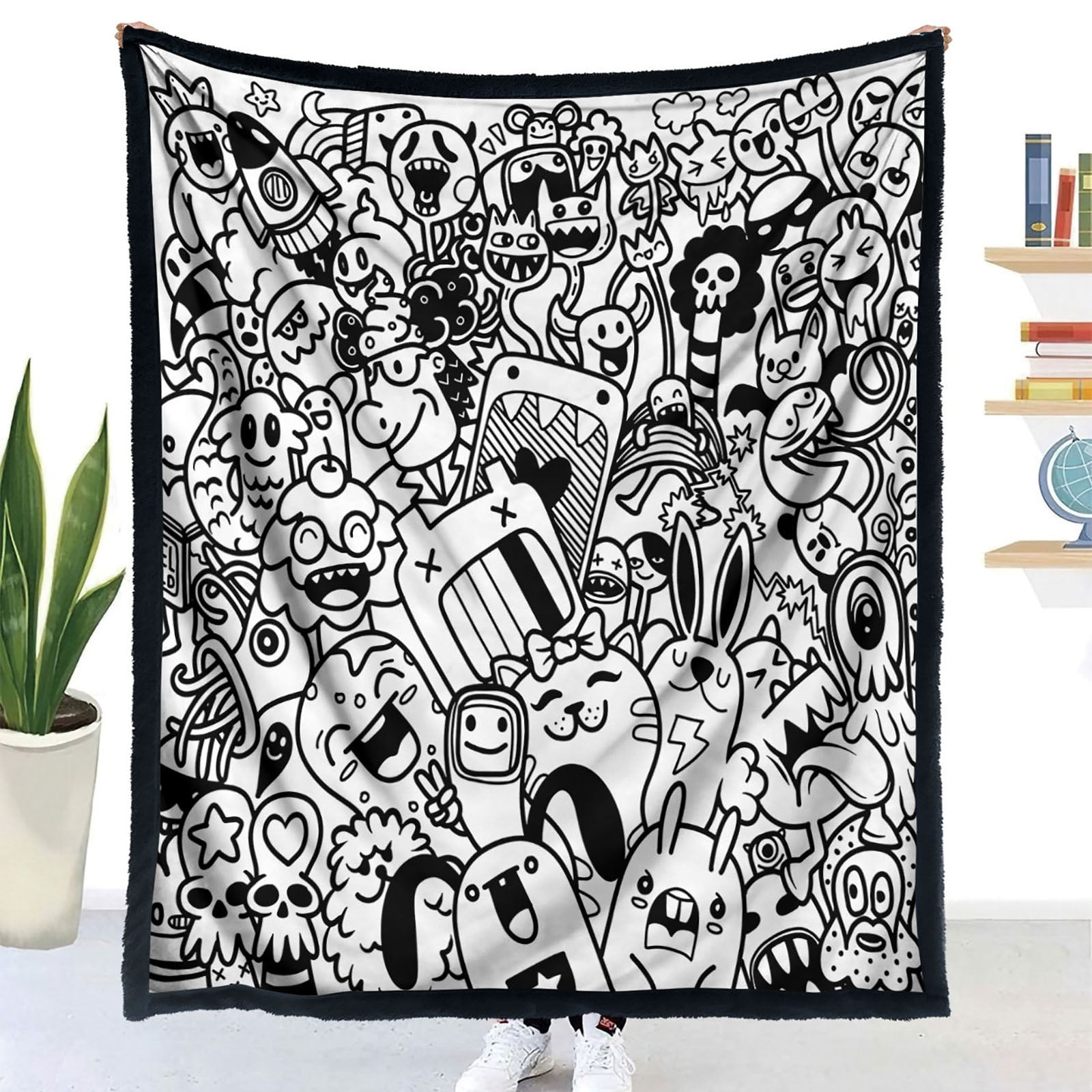 Adult DIY Coloring Mat Set with 25 Markers, Custom Blanket Craft Kit for Art Projects and Home Decor