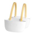 thumbnail image 4 of Bolsa colgante para grifo de cocina con orificio de drenaje, organizador de fregadero, correa ajustable para fregadero doble capa amarilla, 4 of 9