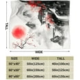 thumbnail image 5 of Fleece Blanket Japanese Splash Red Cherry Blossom Gifts For Girls Women Men Boys Cozy Fuzzy Landscape Blankets - Warm, Flannel for Sofa or Bed, Machine Washable, 5 of 7
