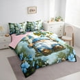 thumbnail image 3 of Feelyou Cartoon Cute Gnome Bedding Comforter Set 7 Pieces for Kids, Blue Flower Floral Full Bedding Set, St. Patrick's Day Reversible Fitted Sheet Flat Sheet, Super Cozy Room Decor, 3 of 8