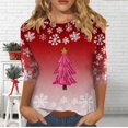 thumbnail image 4 of FDGIU Women's Christmas Graphic Tunic Tops - Soft Long Sleeve Crewneck Blouses with Xmas Tree Prints, Holiday Party Tees, 4 of 6