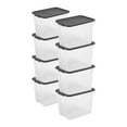 thumbnail image 1 of Sterilite 108 Quart Clear Stacker Storage Container w/ Latching Lid, 8 Pack, 1 of 8