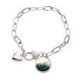 thumbnail image 1 of Niebla ciencias forestales paisajes naturaleza Pulsera de cadena de corazón joyería encanto moda, 1 of 3