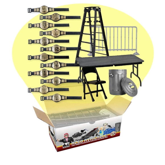 Set de Accesorios de Lucha Libre con 12 Cinturones - Figures Toy Company