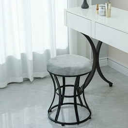 Dressing Table Accent Chair With Silver Legs Vanity Stool,Vanity