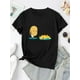 thumbnail image 2 of Camiseta de Mujer de Verano BásicaWomen'S Casual Crew Neck T-Shirt with Creative Potato & French Fries Print, Fashionable Short Sleeve Top, Polyester 95% Spandex 5%, Medium Stretch, All Season WearF, 2 of 6