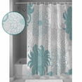 thumbnail image 3 of Shower Curtain, Country Dahlia Teal Flower Waterproof Shower Curtain Set with Hooks for Bathroom Showers,Stalls and Bathtubs,60x72In Abstract Floral on Grey, 3 of 7