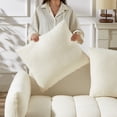 thumbnail image 6 of Muumblus Pure 2 Pieces Living Room Furniture Set, Single Sofa Chair and 3-Seater Sofa, Beige Teddy, 6 of 8