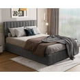 thumbnail image 5 of Lofka Full Bed Frame with 4 Drawers(Wheeled) and Adjustable Headboard Platform Bed Dark Grey, 5 of 8