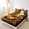 thumbnail image 4 of Homewish Teens Racing Car Queen Sheet Sets, Black Orange Automobile Flat Sheet, Cartoon Sports Theme Queen Fitted Sheet, Breathable Home Decor, 4pcs, 4 of 7