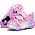 thumbnail image 1 of Zapatillas de skate Ufatansy LED recargables para niños, dobles, rosas, 1 of 5