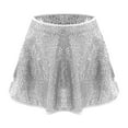 thumbnail image 4 of Doomiva Girls Jazz Latin Lyrical Dance Cos tumes Metallic Disco Dancewear Ballet Crop Top and Pleated Mini Skirt Silver 6, 4 of 5