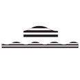 thumbnail image 2 of Ashley Productions Magnetic Scallop Border, Black Horizontal Stripes on White, 12 Feet Per Pack, 6 Packs, 2 of 3