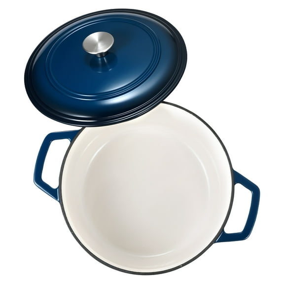 KFFKFF Enameled Cast Iron Dutch Oven, 6 Quart Pot with Lid and Side Handles, Durable Heavy-Duty Cookware, Compatible with Oven and Induction up to 500℉, Ideal for Braising, Stews, Roasting