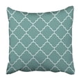 thumbnail image 1 of BOSDECO Geometric Cyan And White Flat Outline Moroccan Pattern Abstract Beautiful Graphic Line Pillowcase Cover 18x18 inch, 1 of 1