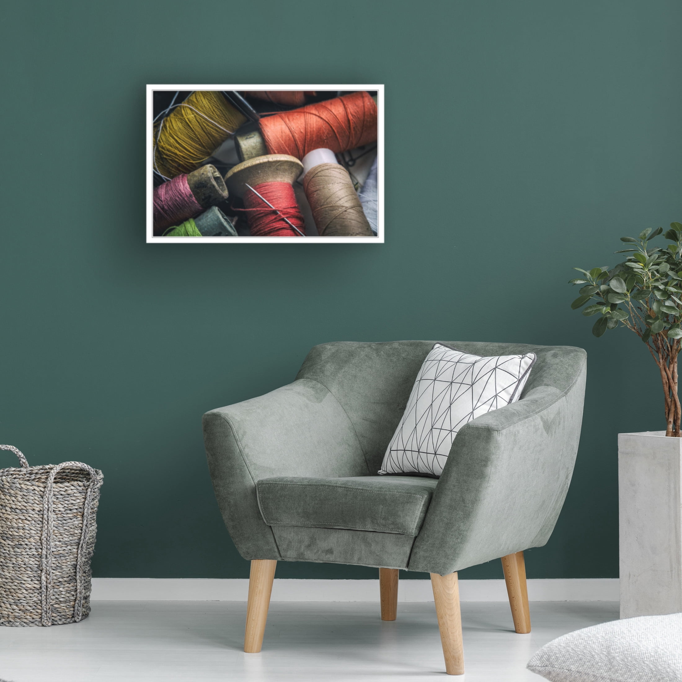 Canvas Wall Art - Yury A Melnikov 'Thread And Sewing Pins 2' Wall Art for Living Room, Bedroom, or Office Décor by Trademark Fine Art - 47 x 30 Inches