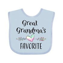 Inktastic Great Grandmas Favorite Heart Great Grandchild Boys or Girls Baby Bib