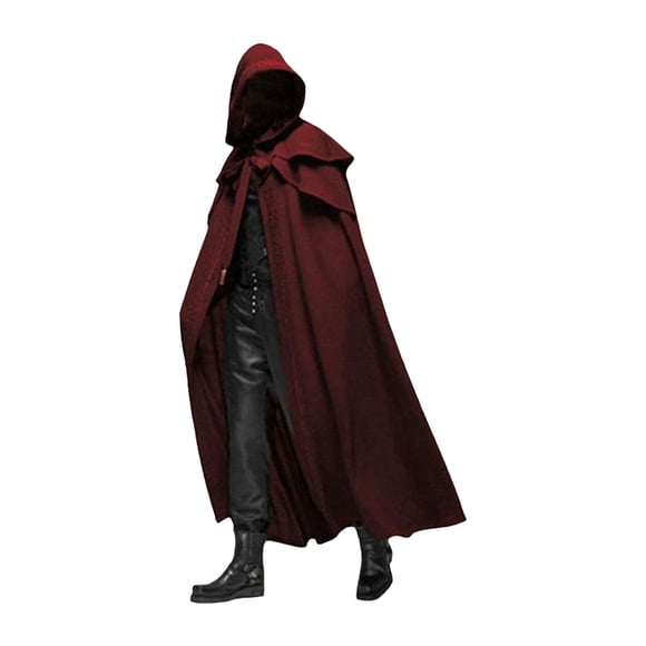 Cape à Capuche Unisexe Hommes Femmes Cape Longue Unie Costumes de Rôle Cosplay Vêtements d'Extérieur Cape Médiévale Gothique Accessoires de Fête
