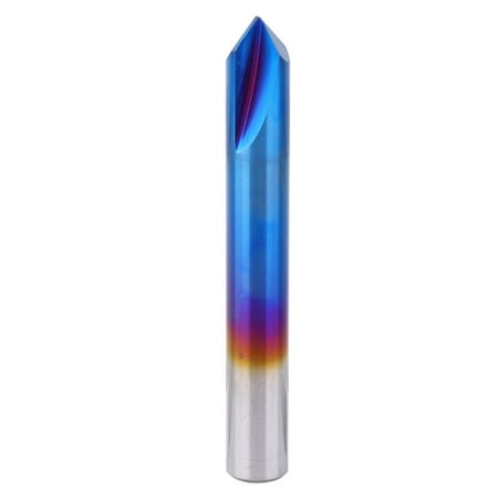 

2024 90 Degrees Chamfer End Mill 2 Flute Blue Coating Tungsten Steel Cemented Carbide Router Bit10x75L