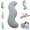 Grey, variant on Pea Pod Body Pillow for Side Sleeper with Cooling Body,Soft Ergonomic Side Sleeper Body Pillows for Adults, Full Body Support Pillow