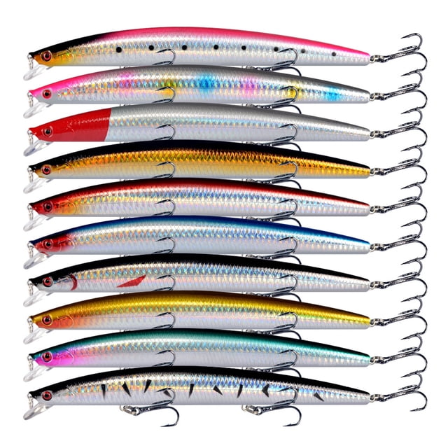 Yuarrent Señuelos de pesca versátiles ABS, regalo realista de pececillo para pescadores, señuelos duros de lubina hechos con ABS Pescar