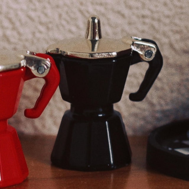 Casa de muñecas miniatura Baoblaze Hervidor de Café escala 1/12 negro