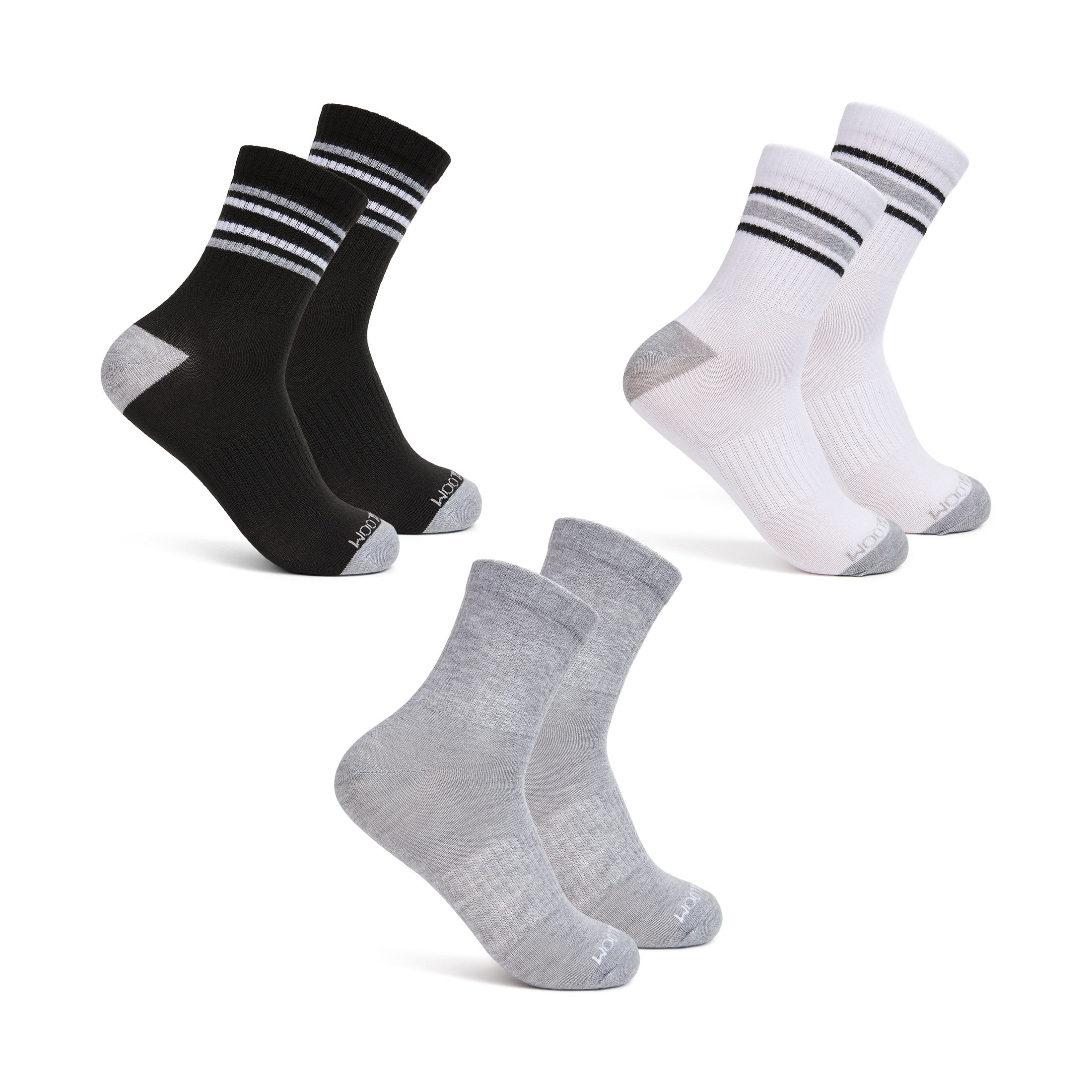Fruit of the Loom Womens Value Mid Crew Socks, 3-Pack, Sock Sizes 4-10